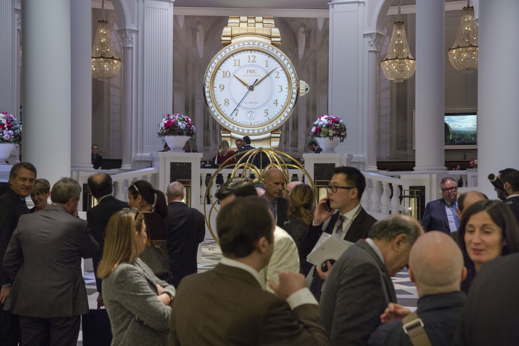 Journée d'ouverture du 27e Salon international de la haute horlogerie, à Genève, le 16 janvier 2017.