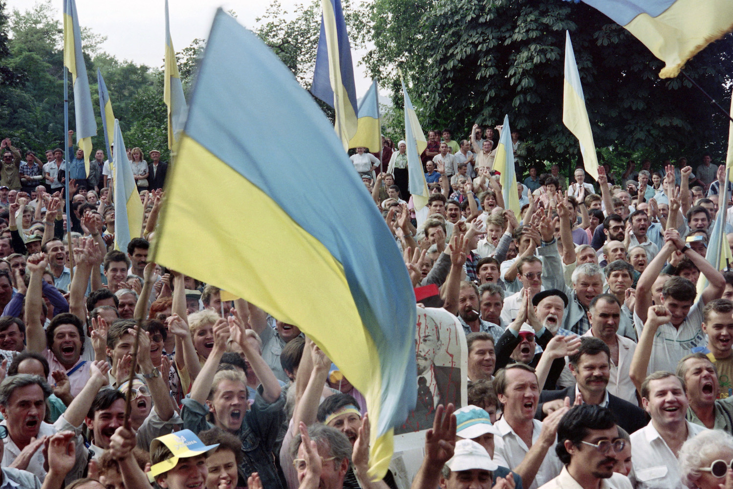 Proclamation de l’indépendance de l’Ukraine, le 25 août 1991 à Kiev.