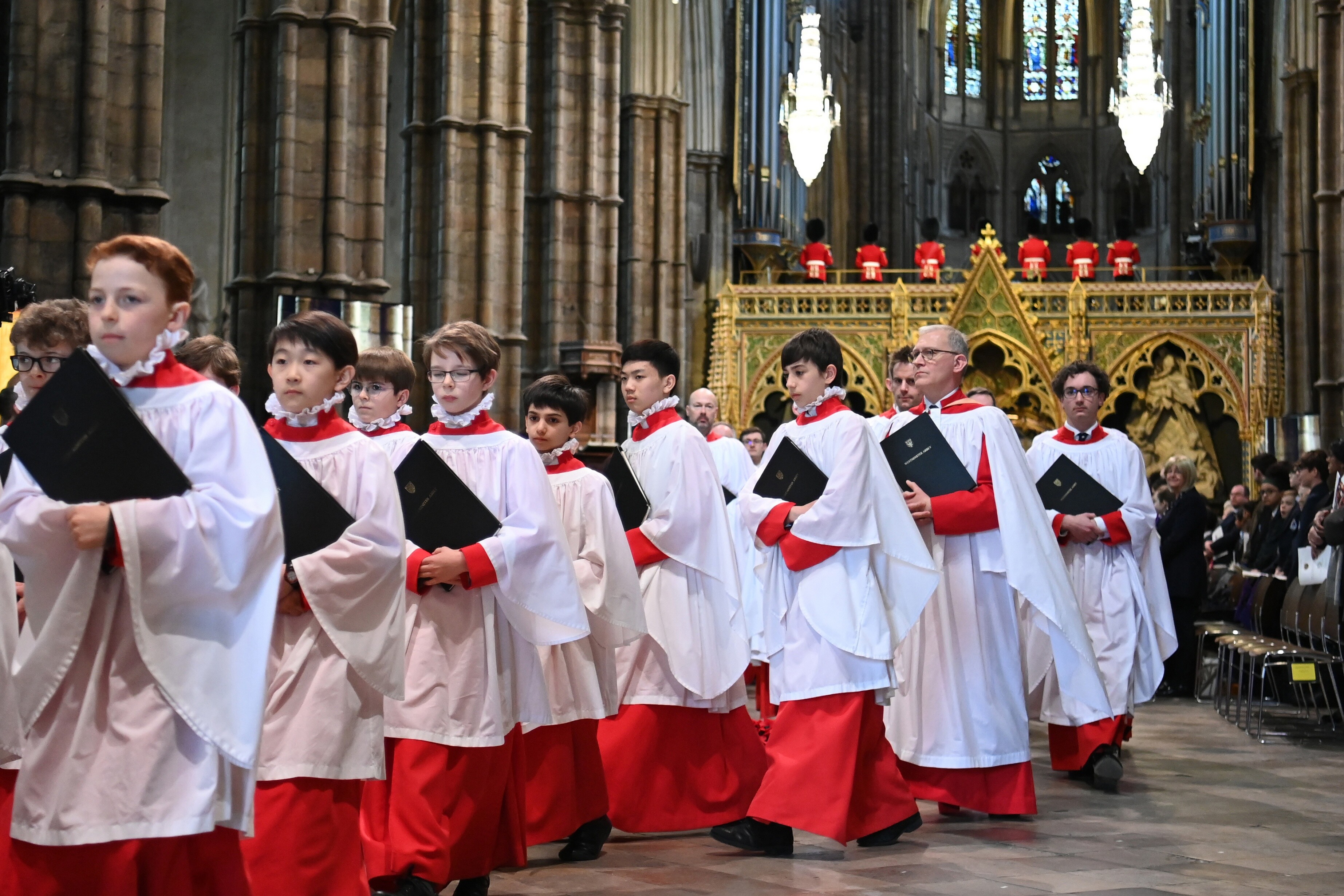 Le chœur d'enfants de l'abbaye de Westminster, mars 2022. 