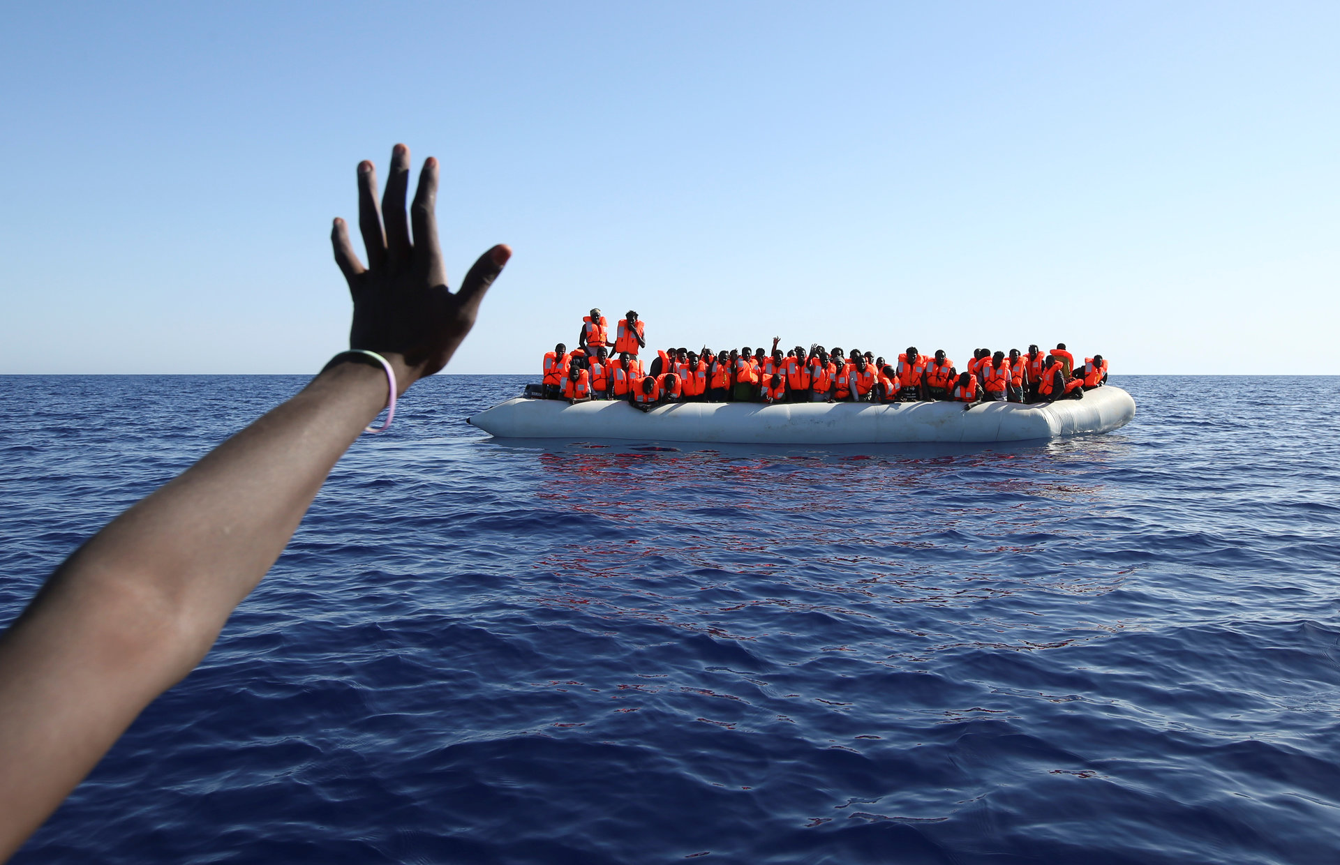 Opération de secours par l'Aquarius, en septembre 2017.