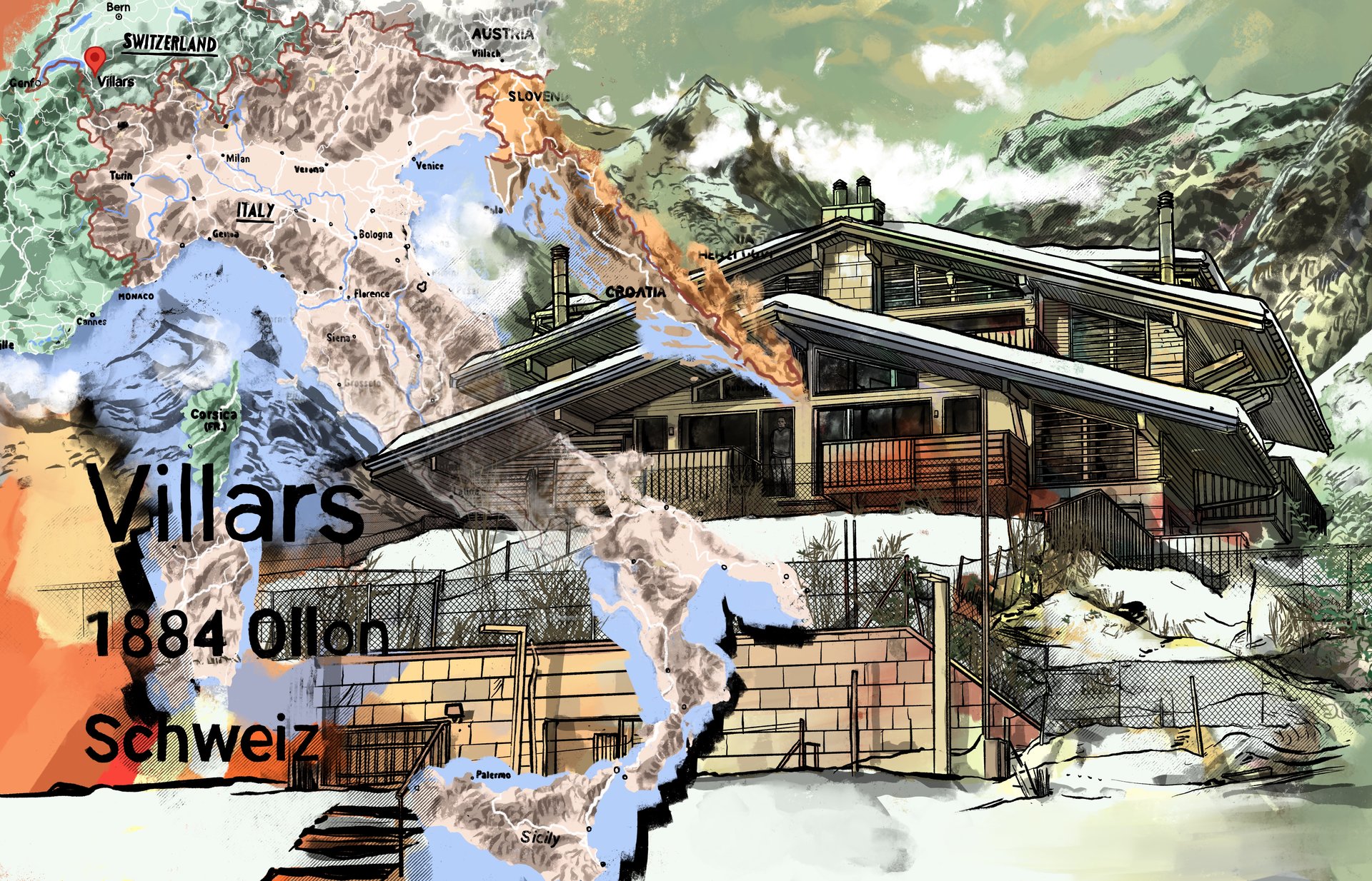 A Villars-sur-Ollon, le plus grand chalet acheté par Dario comporte cinq appartements et un parking souterrain. Mais il a été financé par des fonds illicites, selon les autorités italiennes.