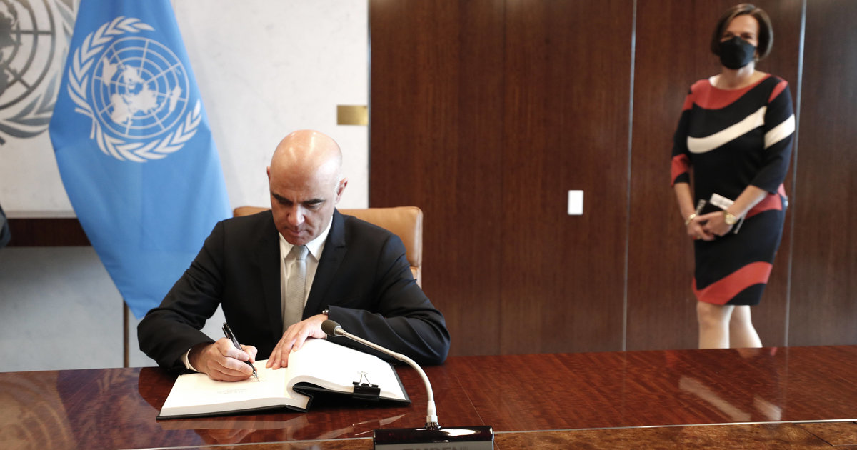 In New York, Alain Berset reaffirms the opposition of the Federal Council to the re-export of arms to Ukraine