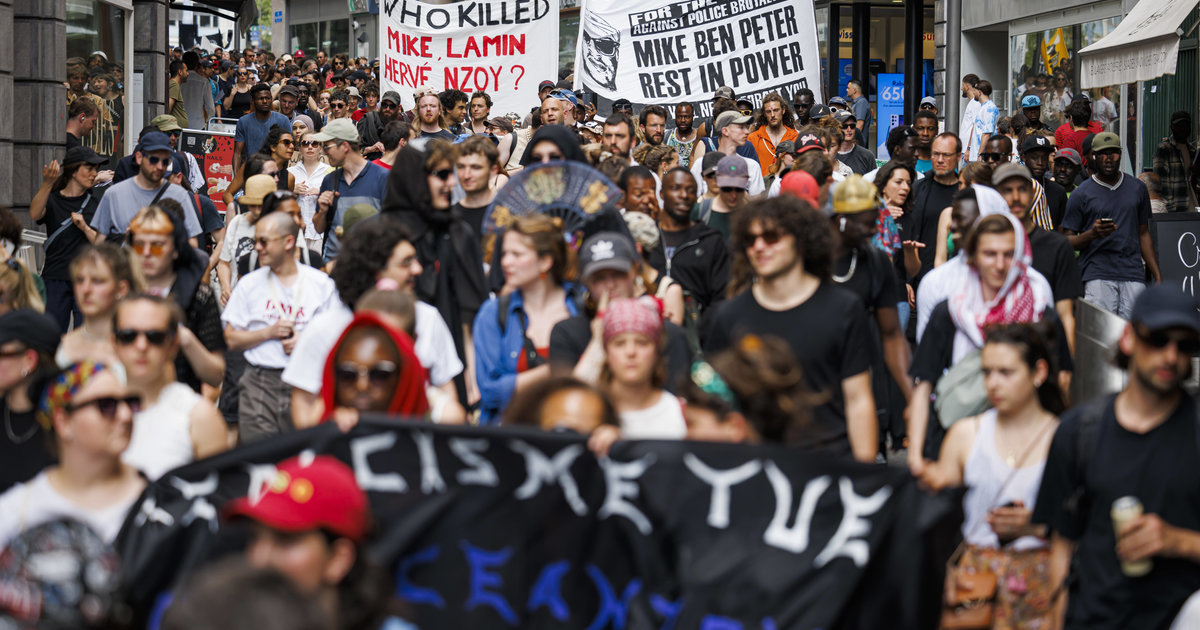 Mort de Mike Ben Peter: des manifestants défilent à Lausanne à quelques jours du procès